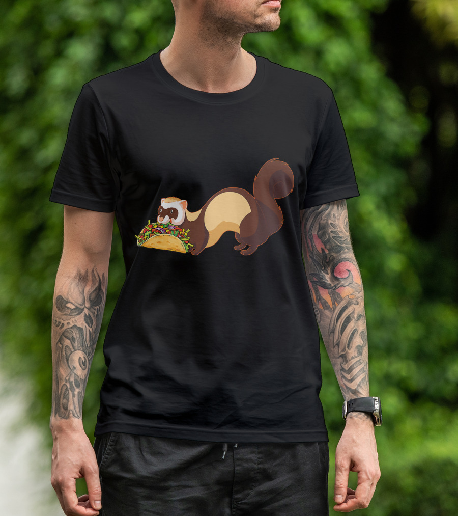 Ferret Devouring Giant Taco T-Shirt