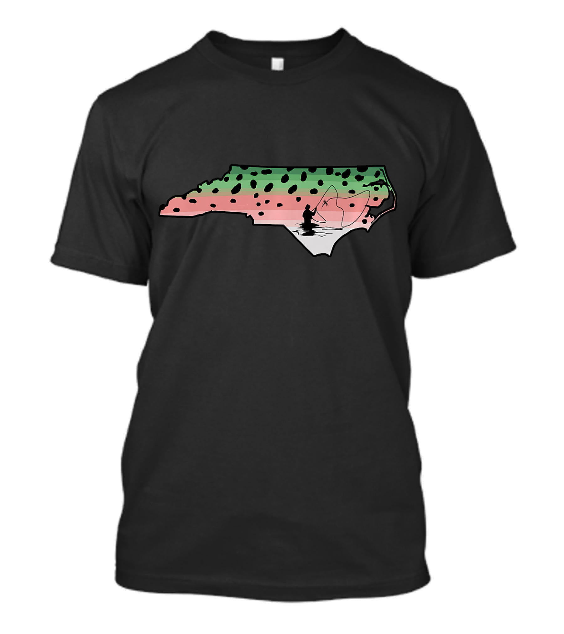 Fish North Carolina NC Mountains Rainbow Trout Fishing T-Shirt