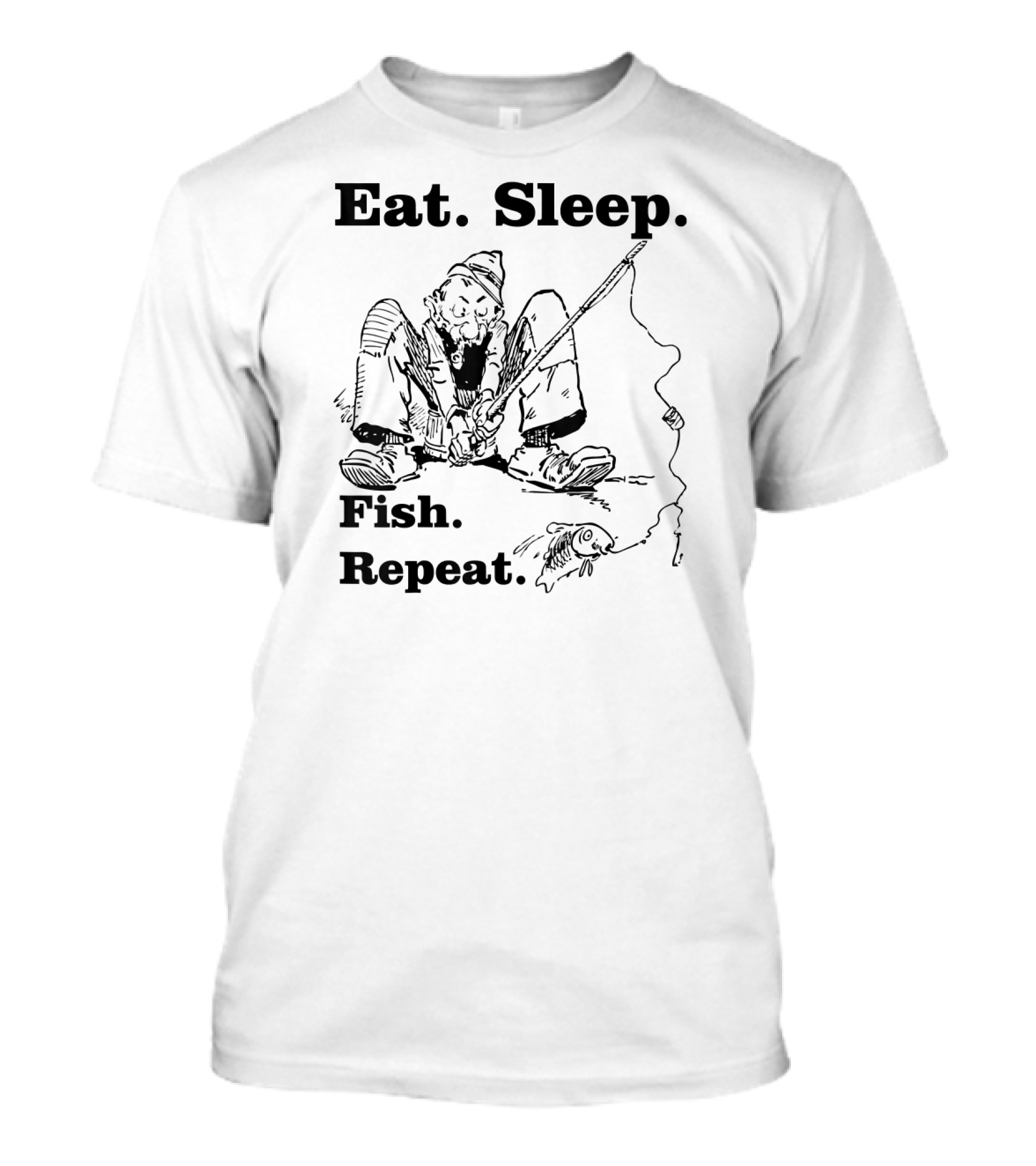 Eat Sleep Fish Repeat Funny Fisherman Fishing T-Shirt