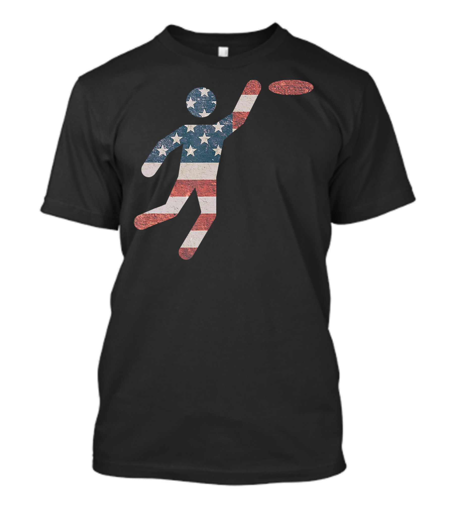 Frisbee Golf Disc Golf American Flag Player T-Shirt