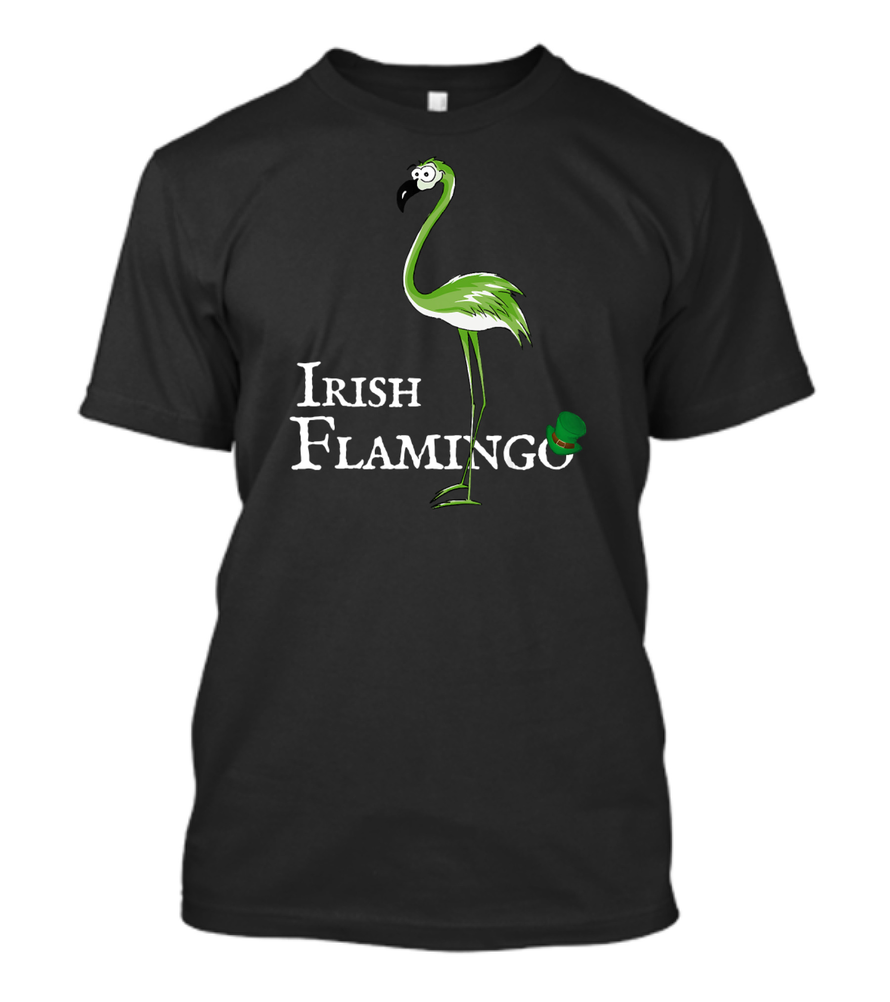 Funky Irish Flamingo Green Bird St Patrick's Day Leprechaun Hat T-Shirt