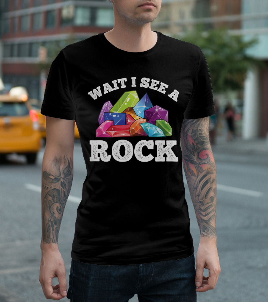 Wait I See A Rock Funny Geologist Mineral Geode Collector T-Shirt