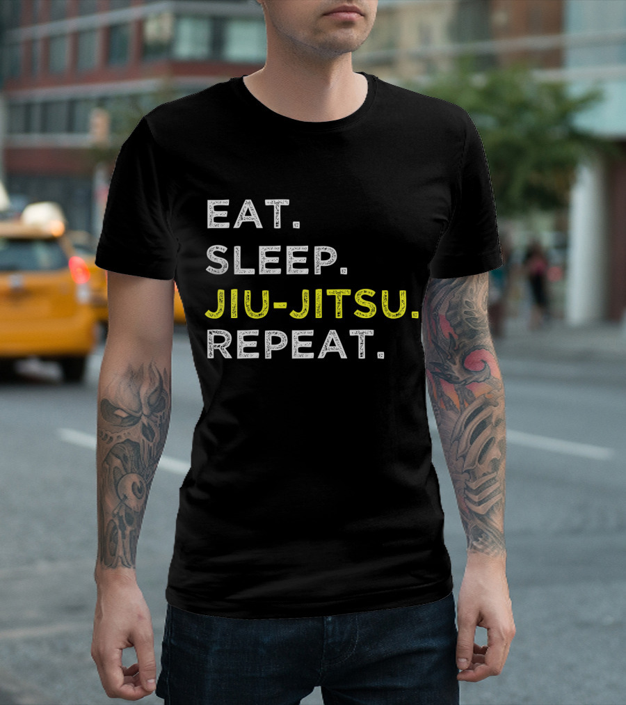 Eat Sleep Jiu-Jitsu Repeat Funny Jiu Jitsu T-Shirt