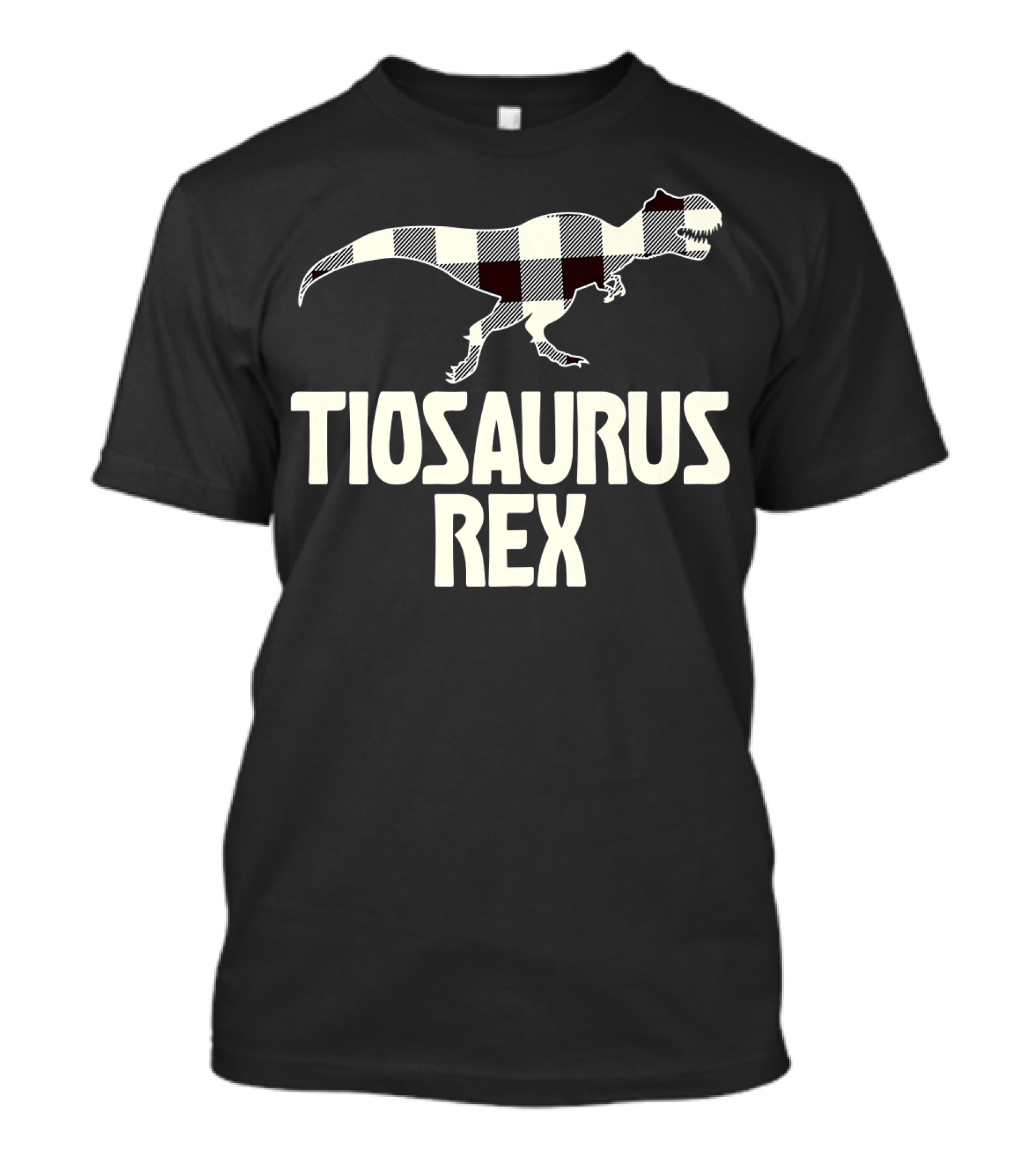 Tiosaurus Rex Funny Uncle Tio Dinosaur Meme Plaid T-Shirt