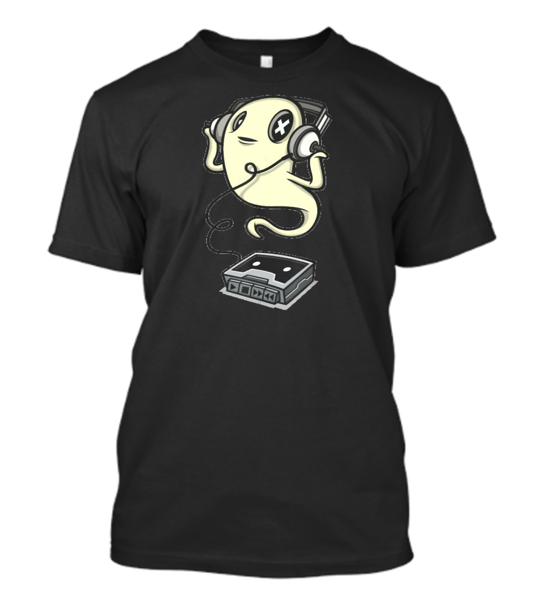 Ghost Listening To Music With Retro Cassette Player T-Shirt