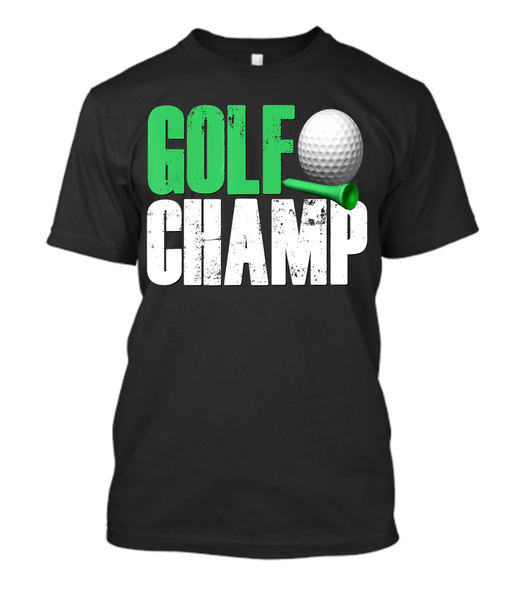 Golf Champ Golfing Ball Dad Grandpa Green T-Shirt