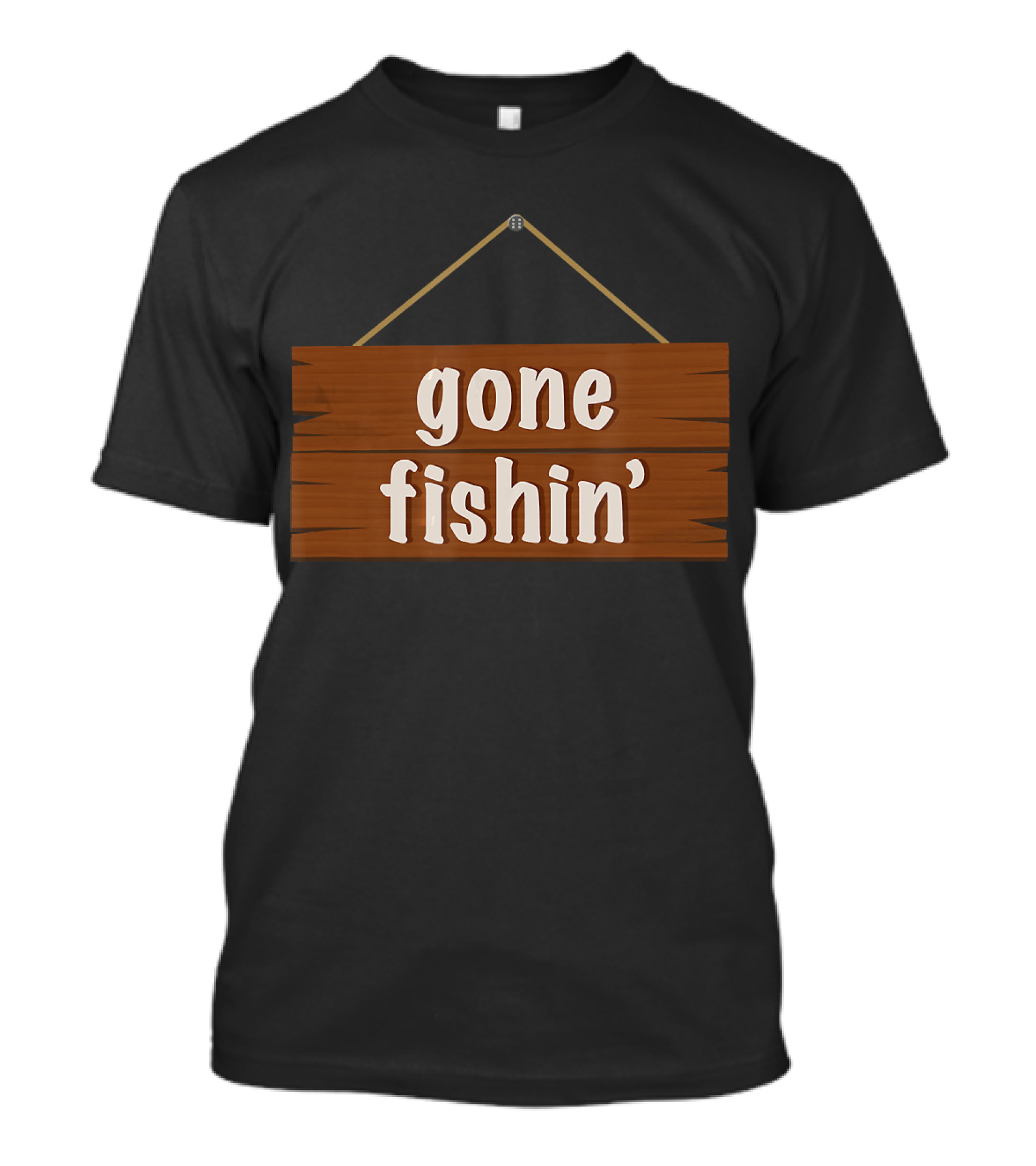 Gone Fishin' Funny Fishing Sign Plaque T-Shirt