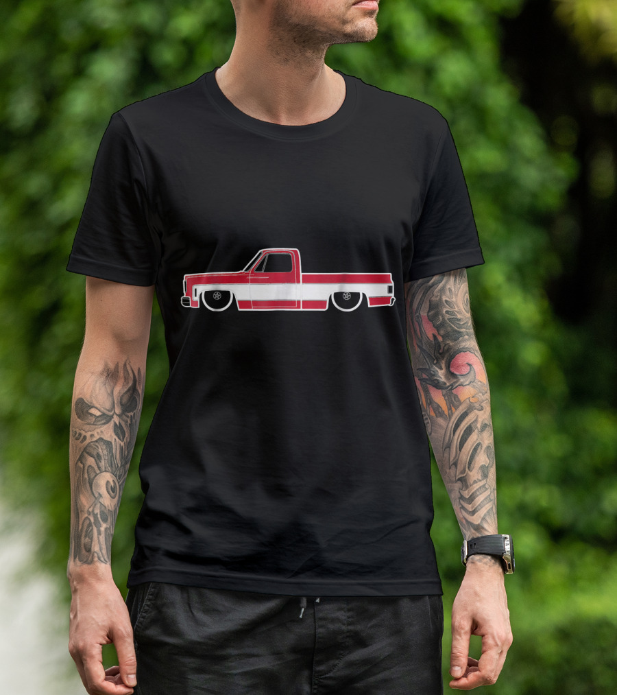 Gravy Gear 73 87 Squarebody Two Tone Red White Pickup Truck T-Shirt