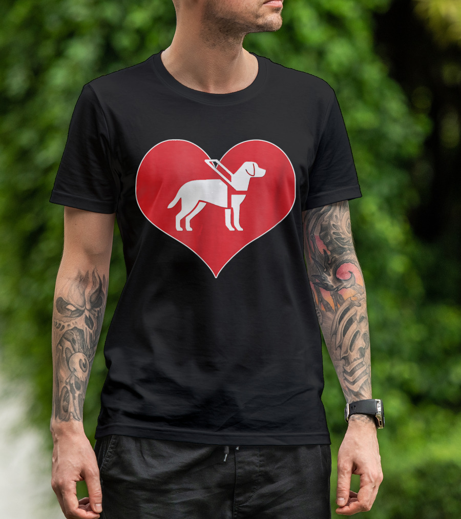 Guide Dog Love Heart Low Vision Blind T-Shirt