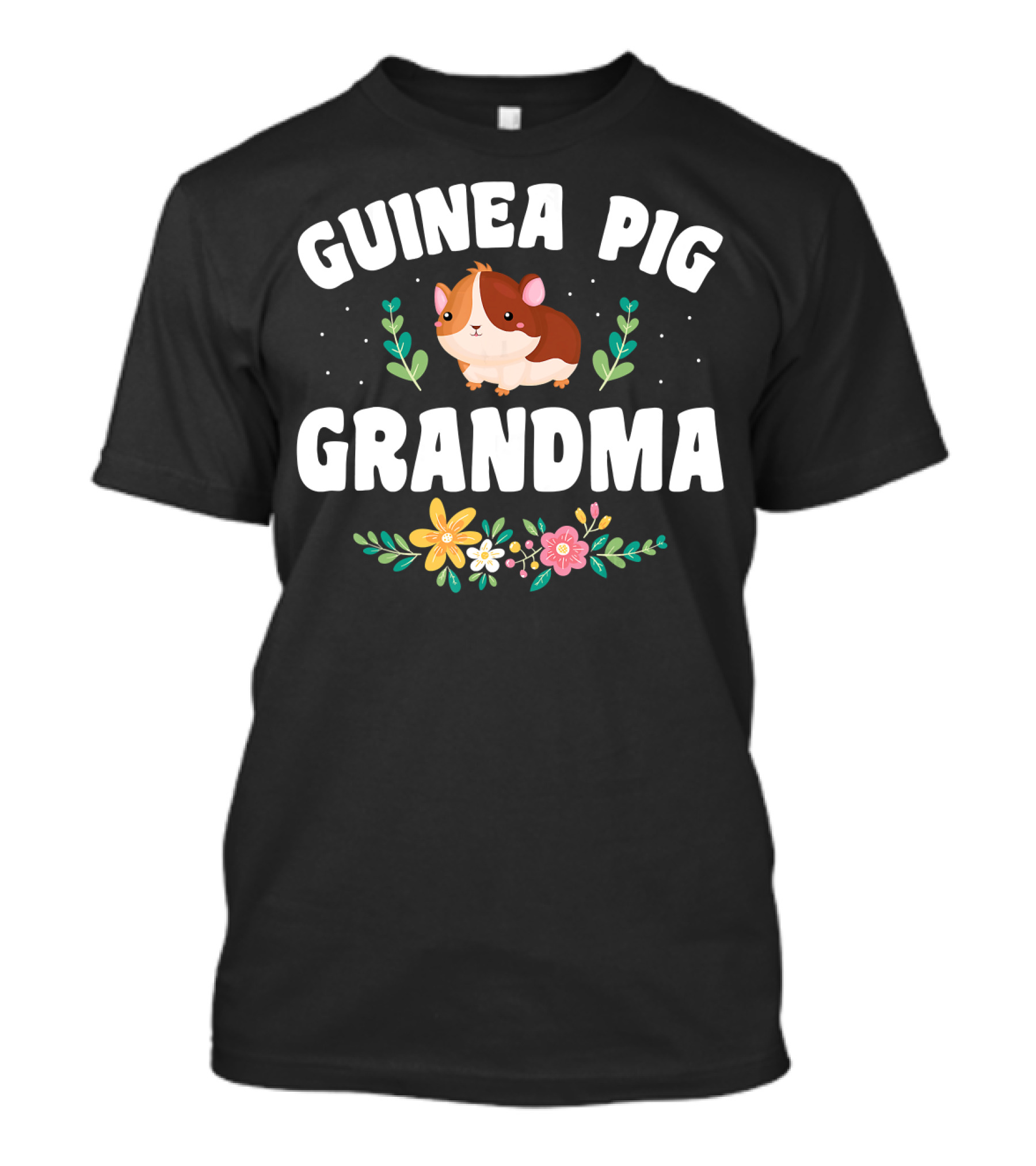 Guinea Pig Grandma Cute Floral Pet Owner T-Shirt