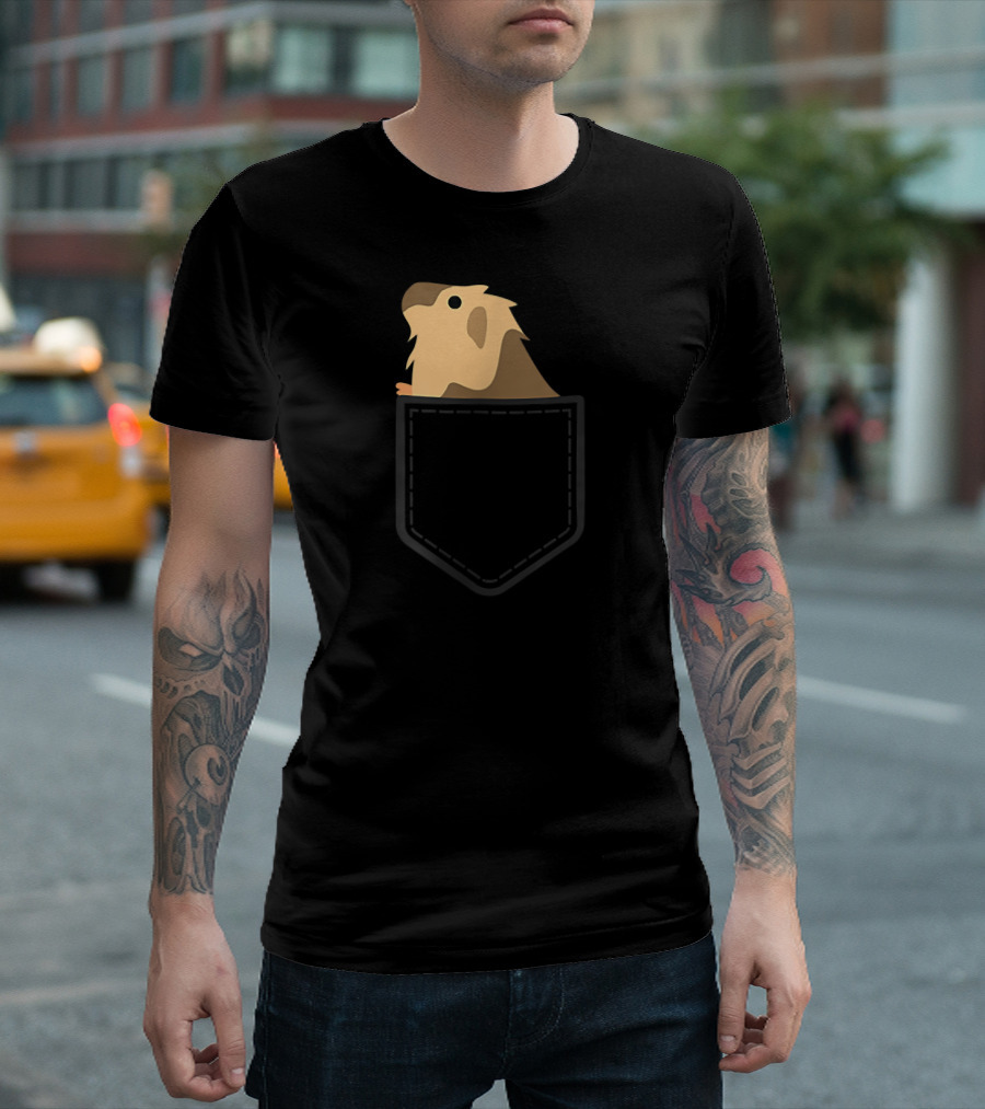 Guinea Pig Peeking From Pocket Cute Rodent T-Shirt