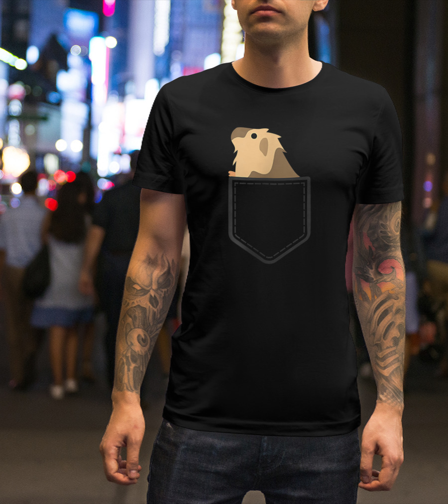 Guinea Pig Peeking From Pocket Cute Rodent T-Shirt