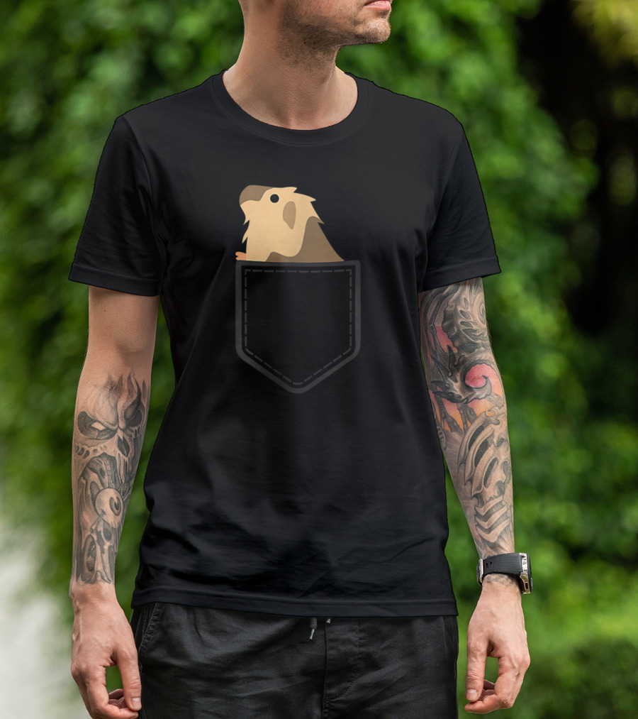 Guinea Pig Peeking From Pocket Cute Rodent T-Shirt
