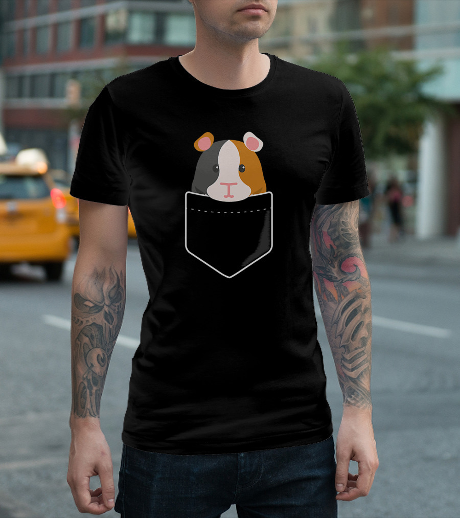 Guinea Pig in My Pocket Cuteness Overload Peeking Out T-Shirt