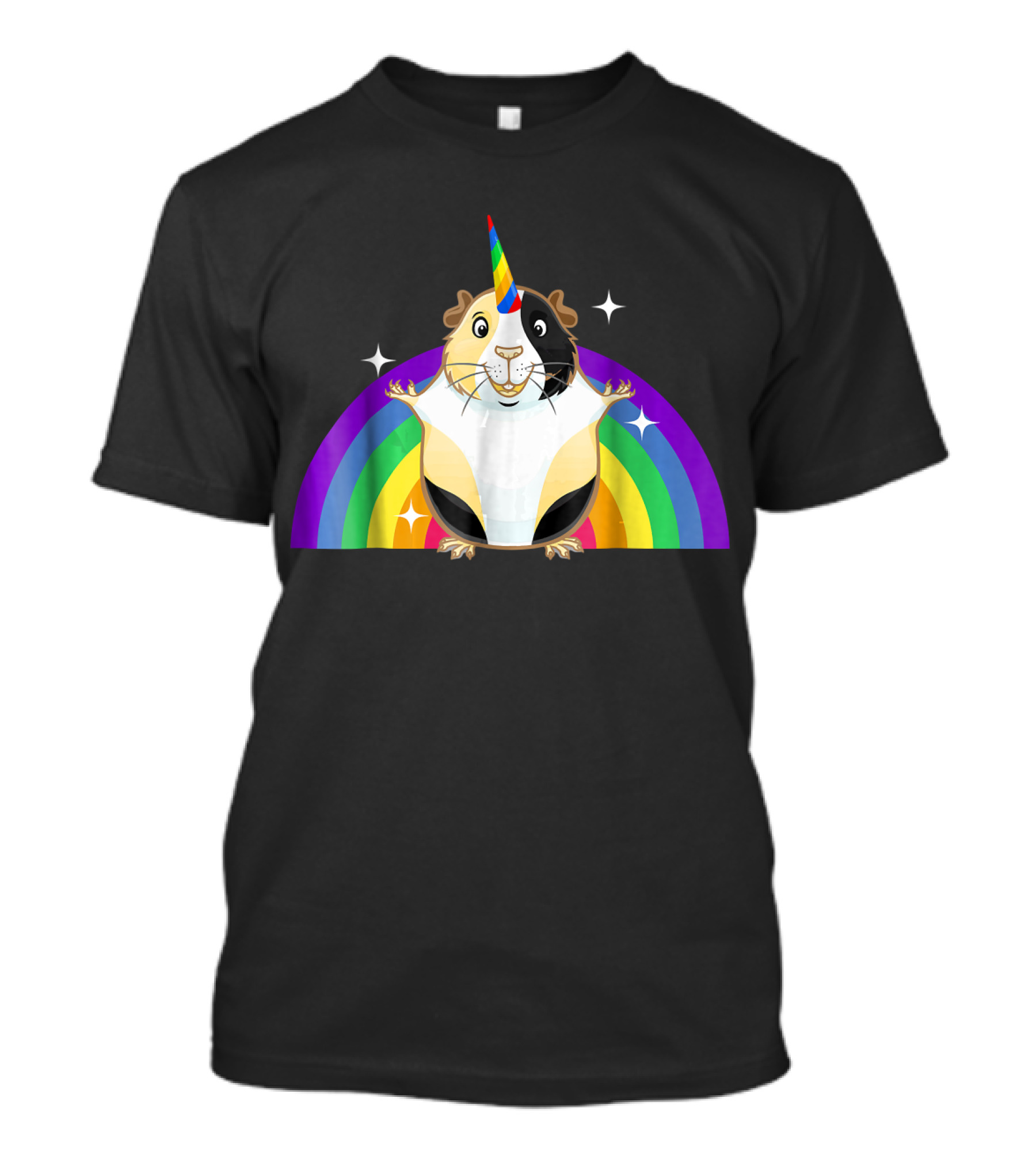 Guinea Pig Unicorn Rainbow With Sparkling Accents T-Shirt