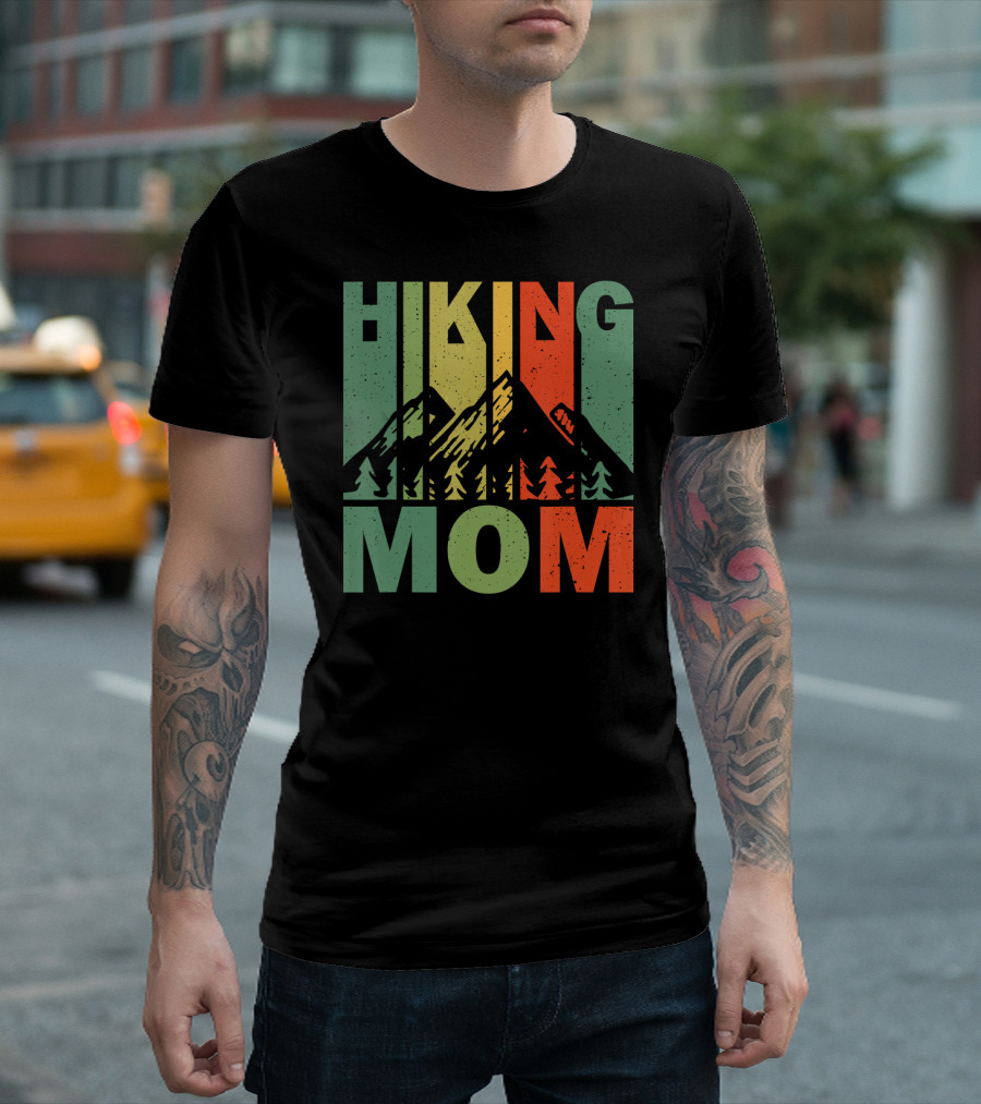 Hiking Mom Mountains Trees Vintage T-Shirt