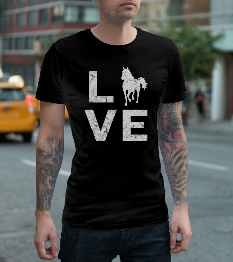 Horse Lover Heart Love Vintage Horse T-Shirt