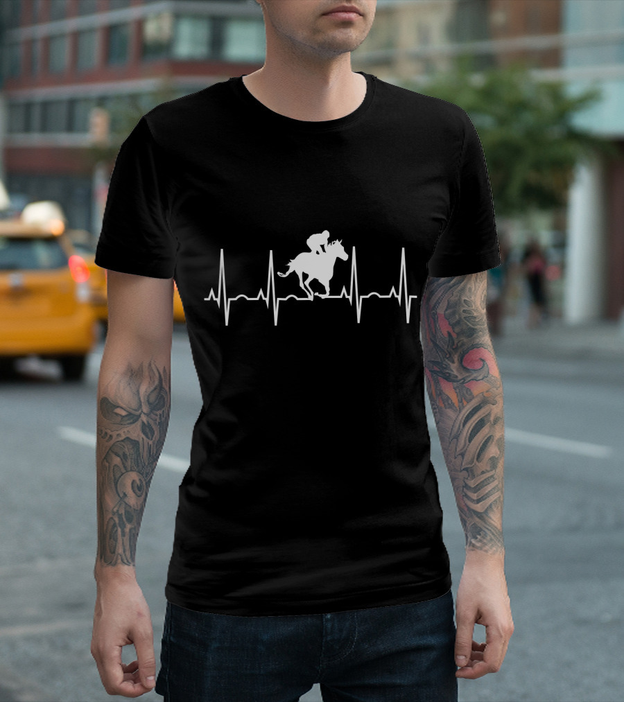 Heartbeat Horse Racing Pulse T-Shirt