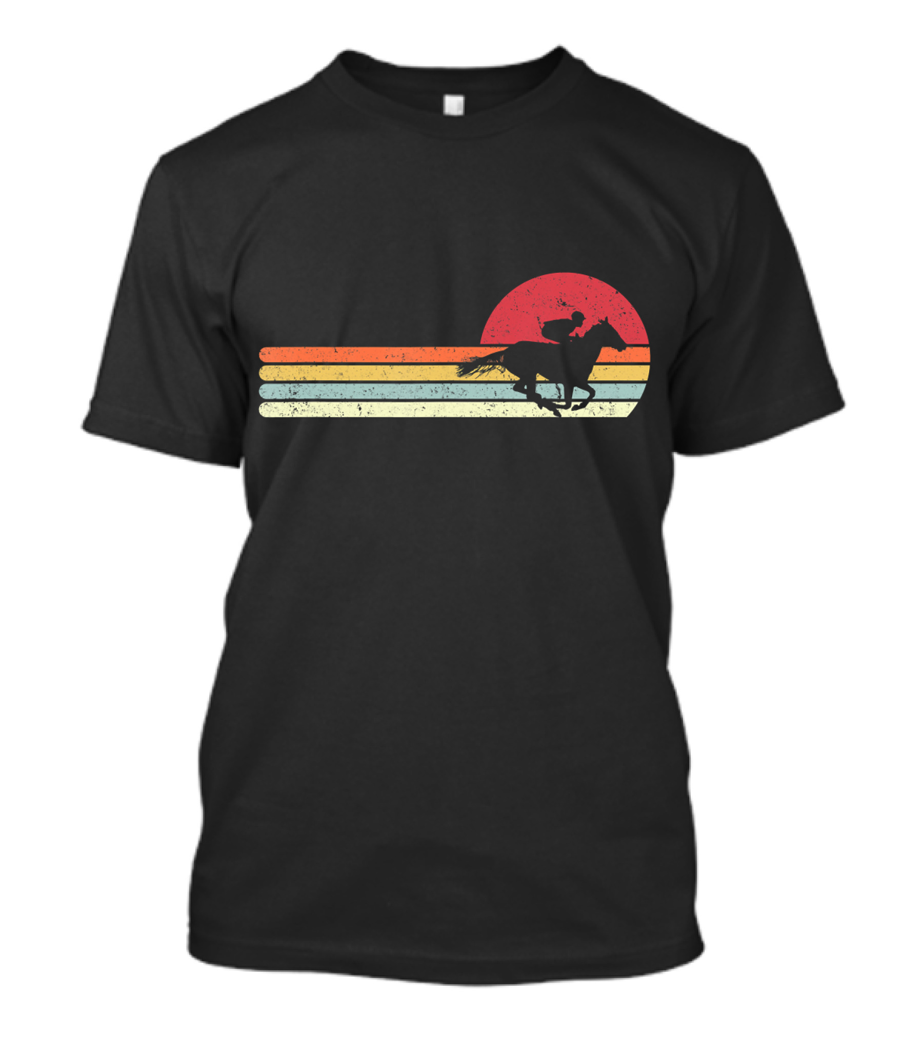 Retro Sunset Horse Racing T-Shirt