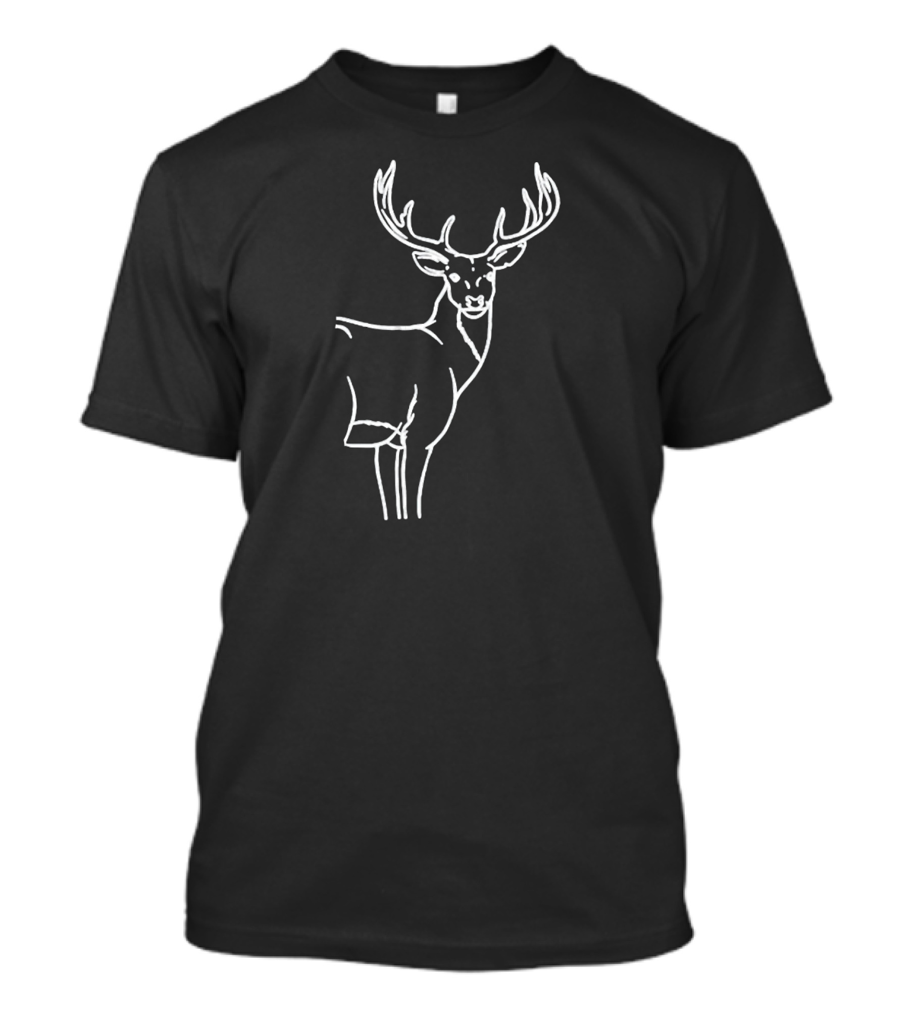 Hunting Stuppid Face Deer Hunting Lover Drawing T-Shirt