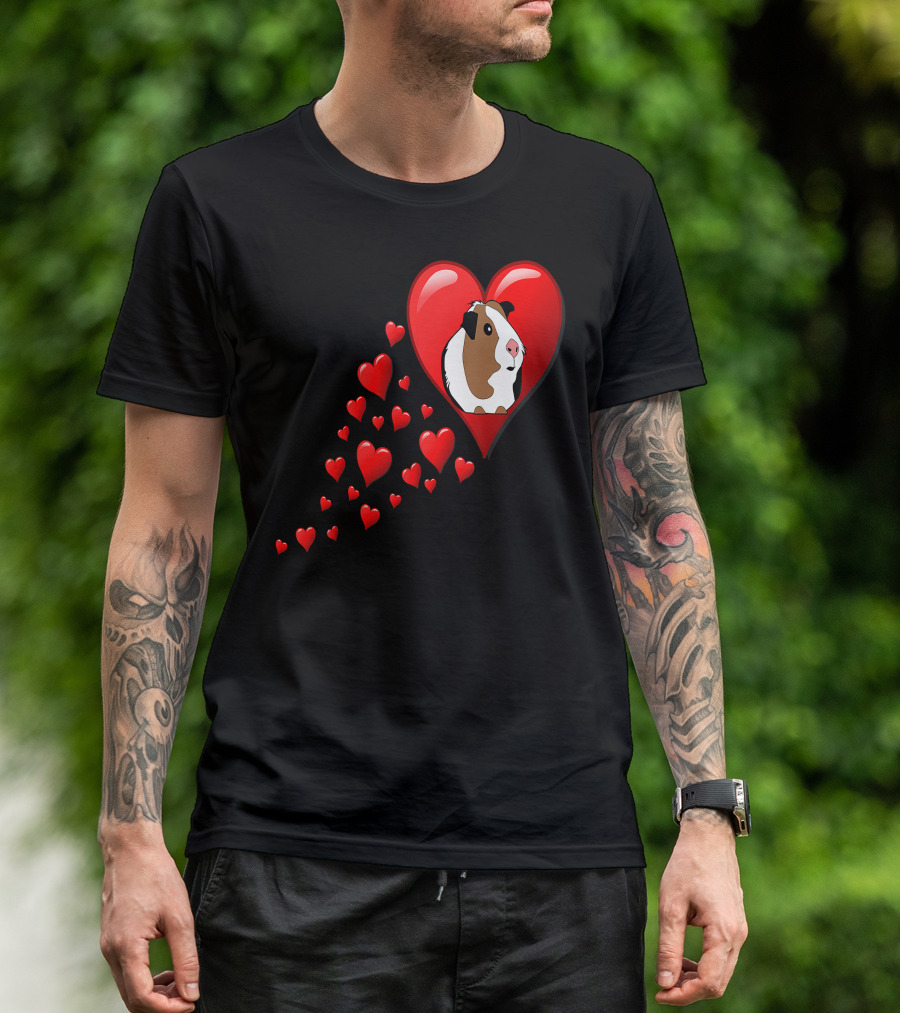 I Love My Guinea Pig Hearts Domestic Red Heart T-Shirt
