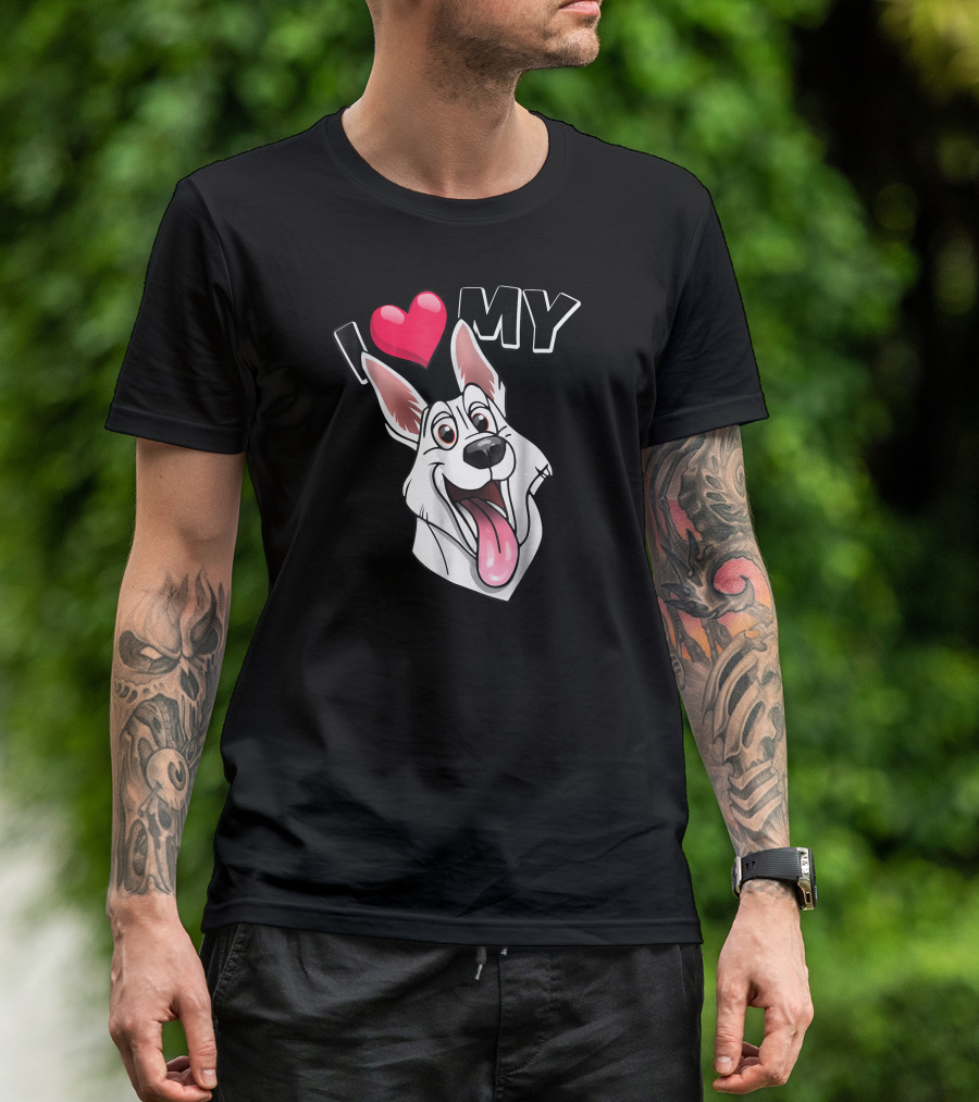 I Love My White German Shepherd Dog Heart T-Shirt