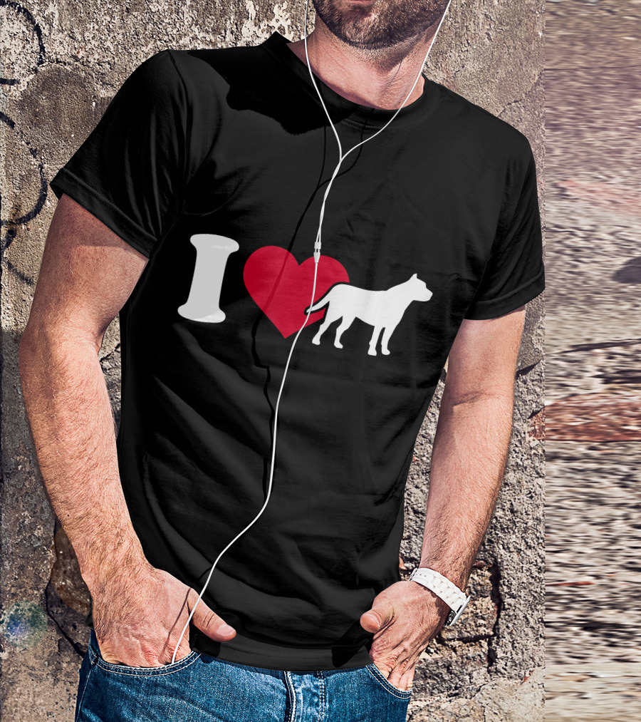 I Love Heart Pitbulls T-Shirt