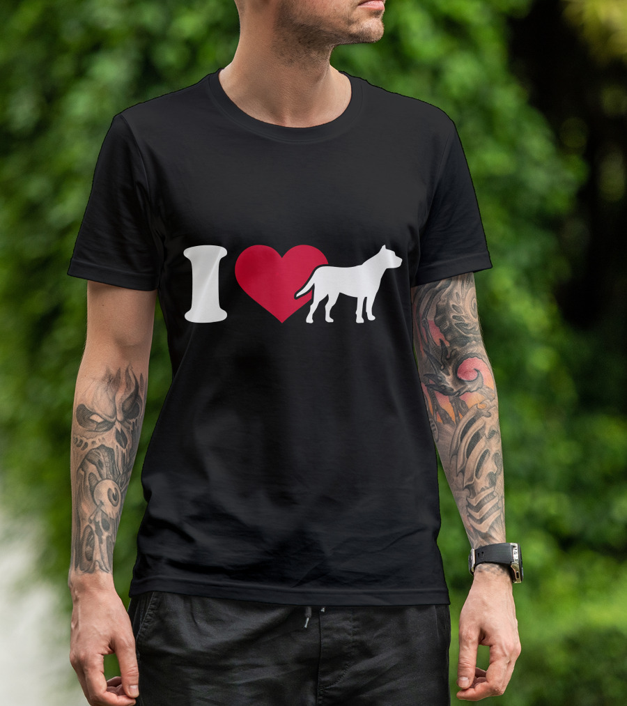 I Love Heart Pitbulls T-Shirt
