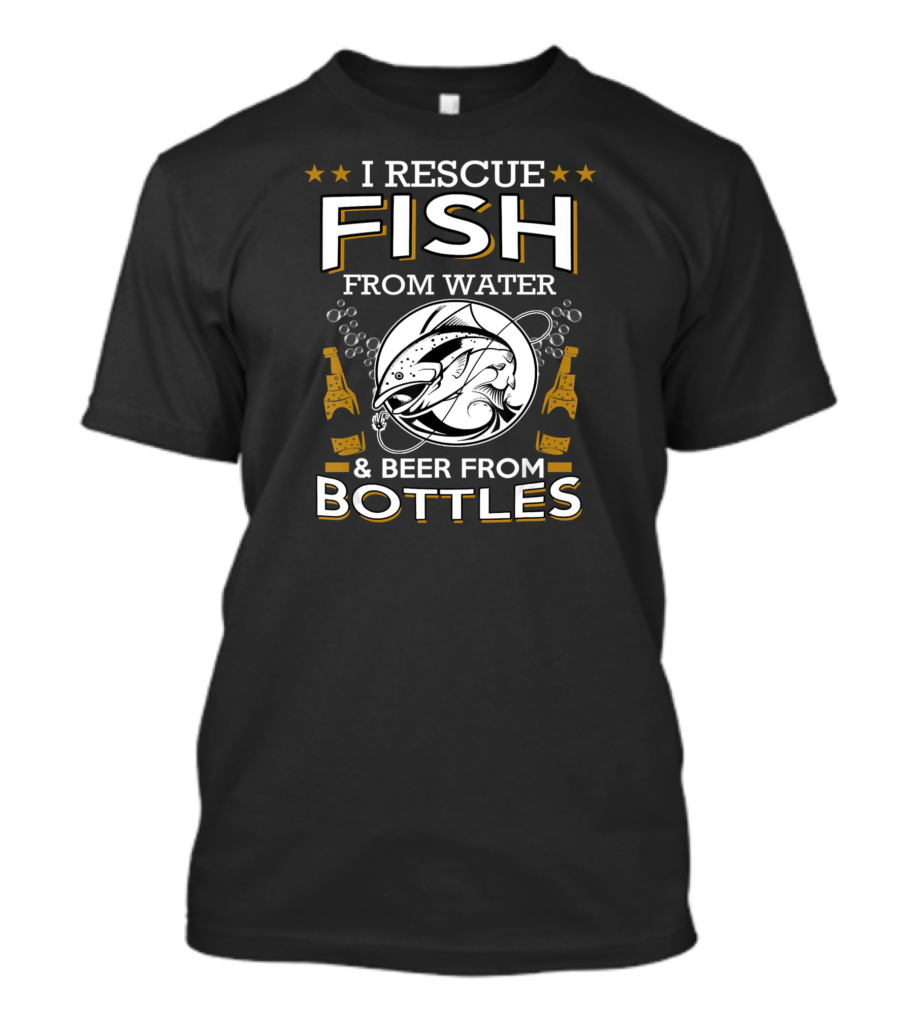 I Rescue Fish From Water And Beer From Bottles With Fish And Beer Icons T-Shirt