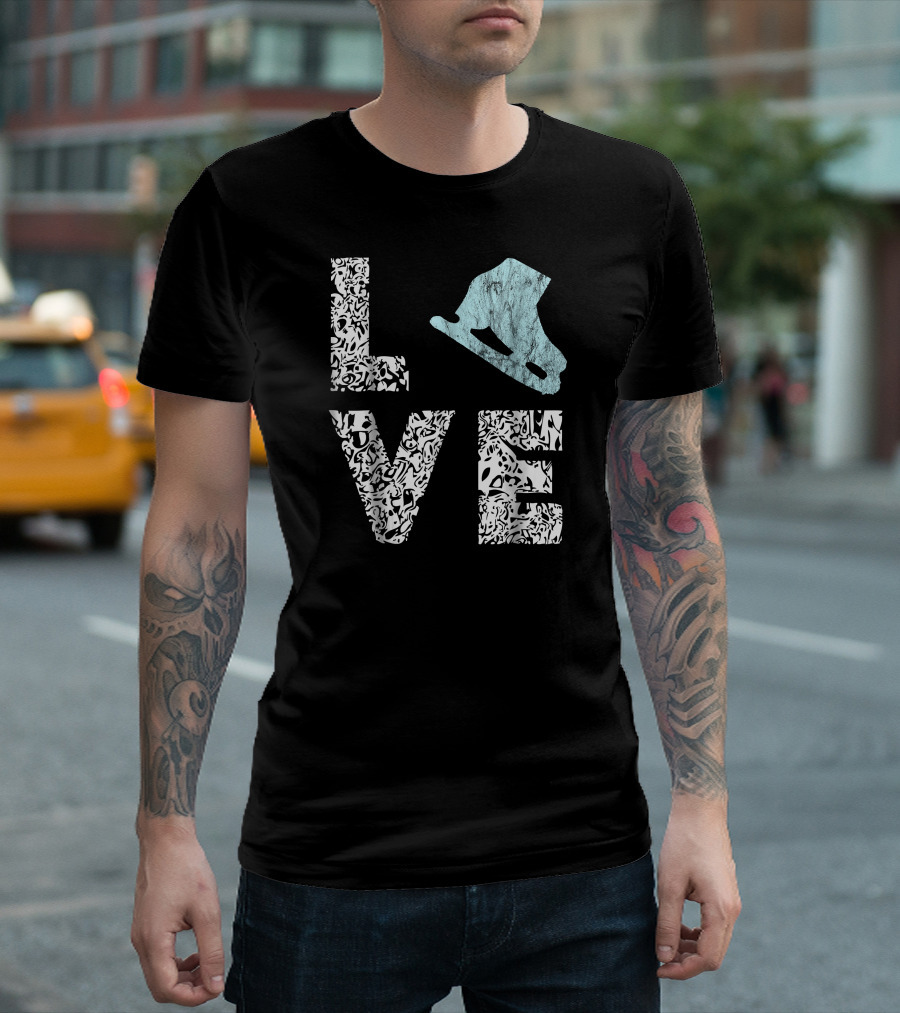 Love Ice Skating Shoes Figure Skating Ice Skater T-Shirt