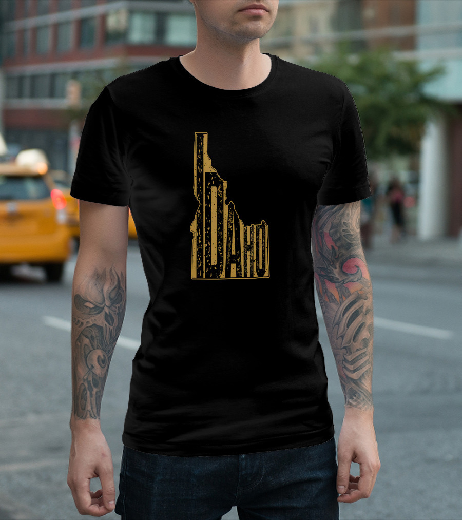 Idaho State Outline Rustic T-Shirt