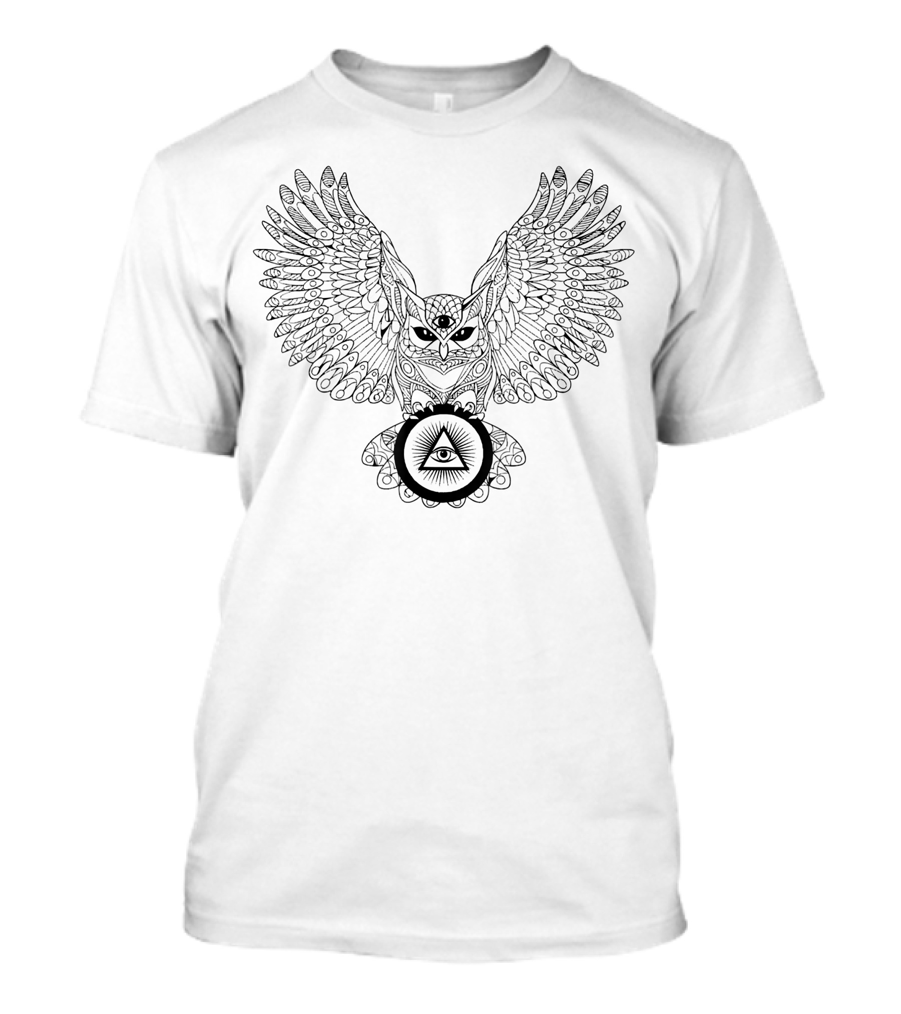 Illuminati Owl All-Seeing Eye Symbol Owl Wings Triangular Eye T-Shirt