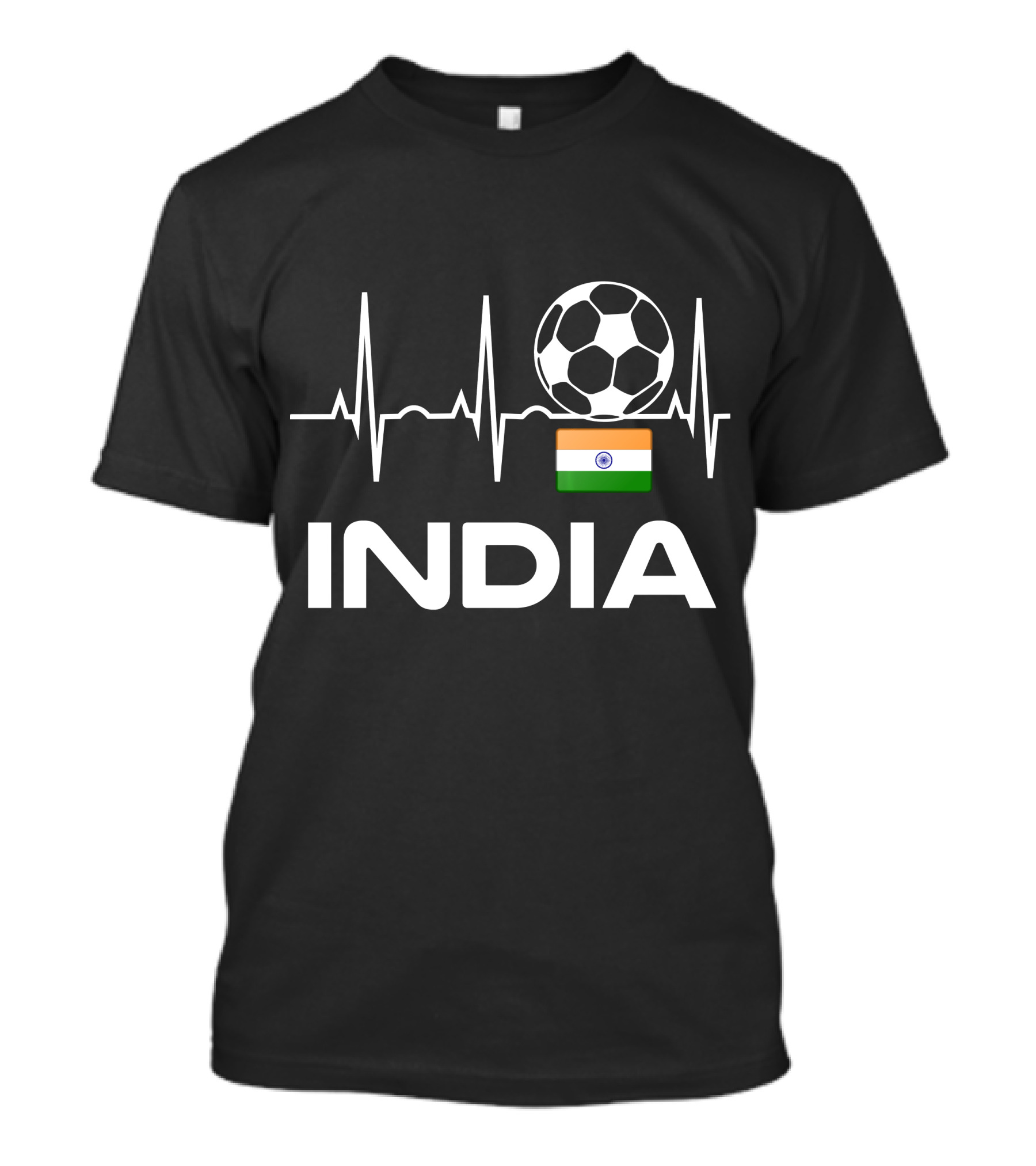 India Soccer Jersey Best Indian Football Heartbeat Flag T-Shirt