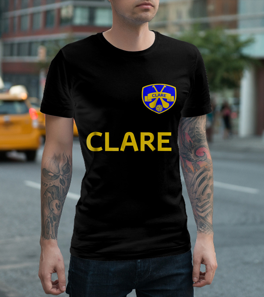 Clare GAA Football and Hurling Crest Emblem T-Shirt
