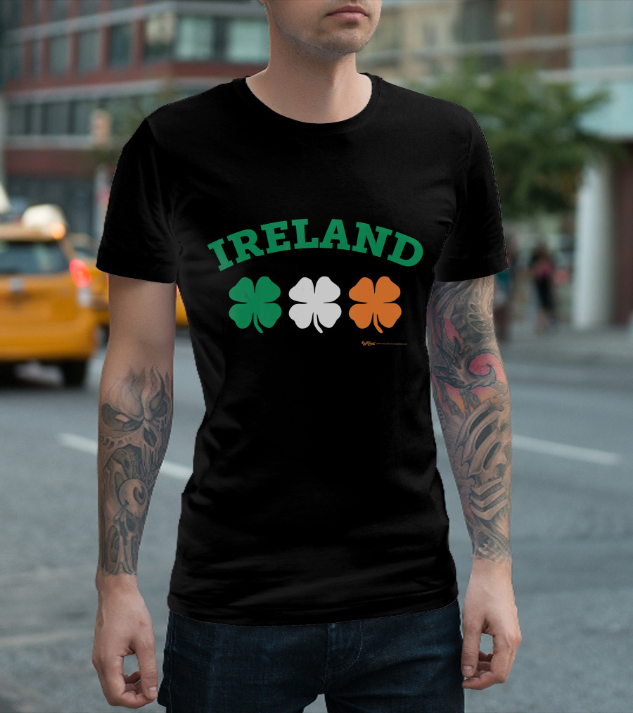 Ireland Shamrock Green White Orange Flag T-Shirt