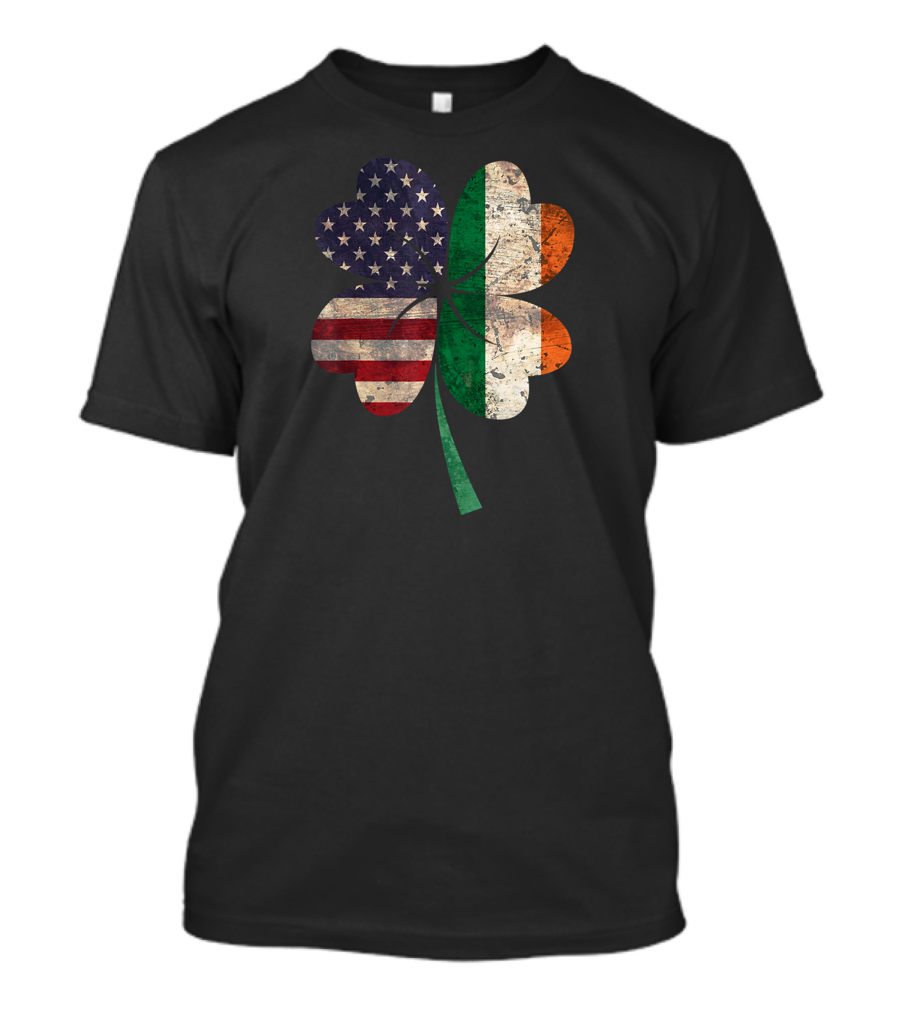 Irish American Flag Shamrock Stars And Stripes Clover T-Shirt