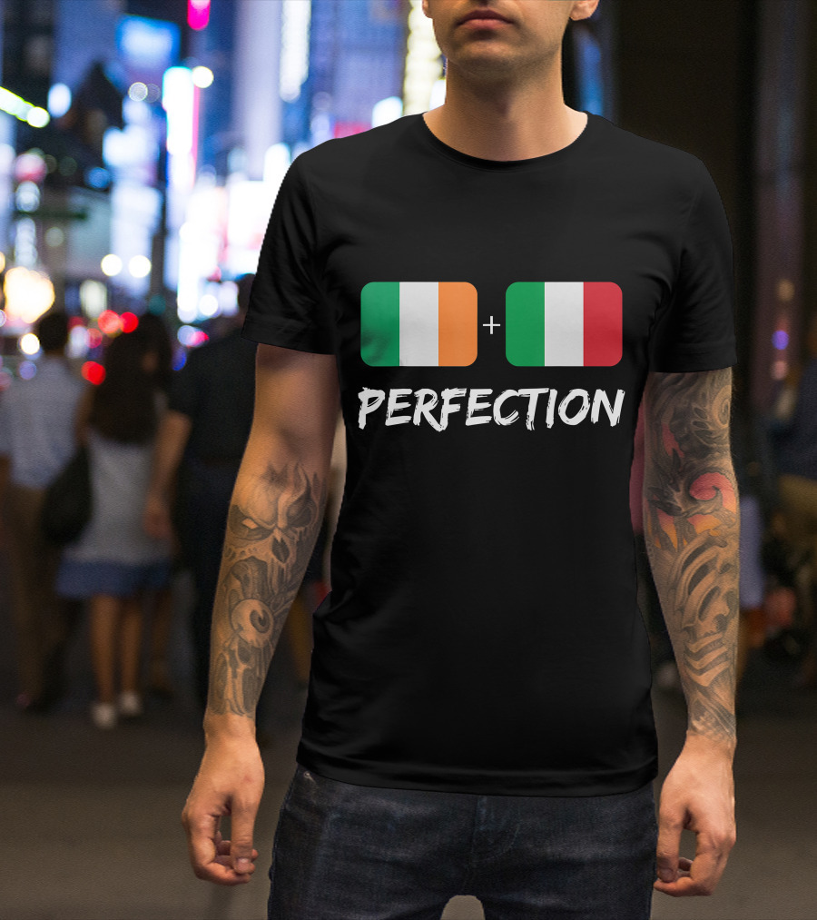 Irish Plus Italian Perfection Heritage Flags T-Shirt