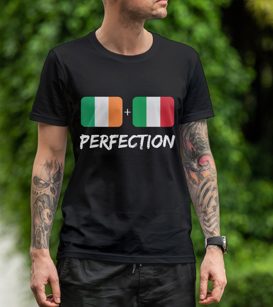 Irish Plus Italian Perfection Heritage Flags T-Shirt