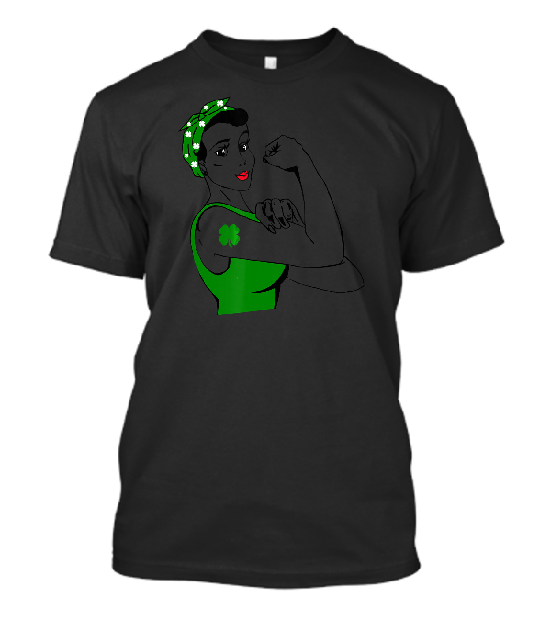 Rosie The Riveter Irish Shamrock St Patricks Iconic T-Shirt
