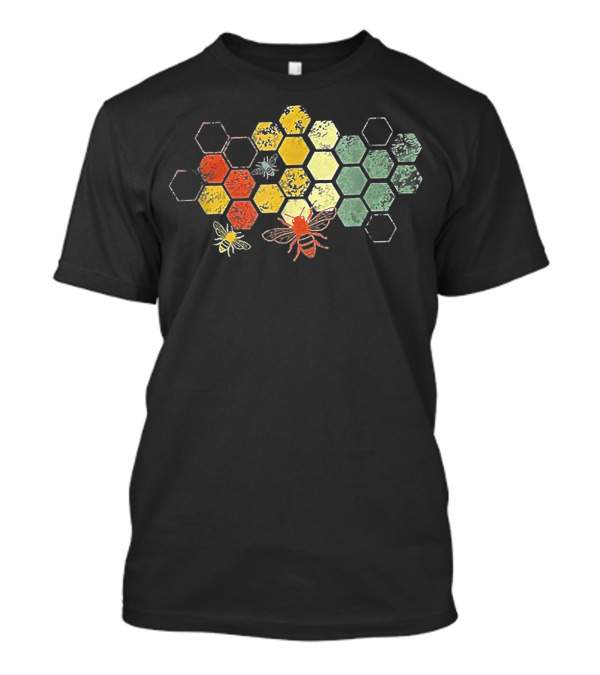 Beekeeper Beekeeping Honey Vintage Honeycomb Bees Hexagon T-Shirt