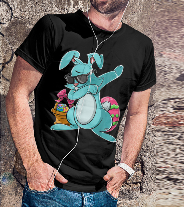 Cool Dabbing Bunny With Easter Basket For Girls And Adults T-Shirt