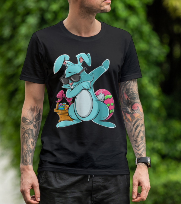 Cool Dabbing Bunny With Easter Basket For Girls And Adults T-Shirt
