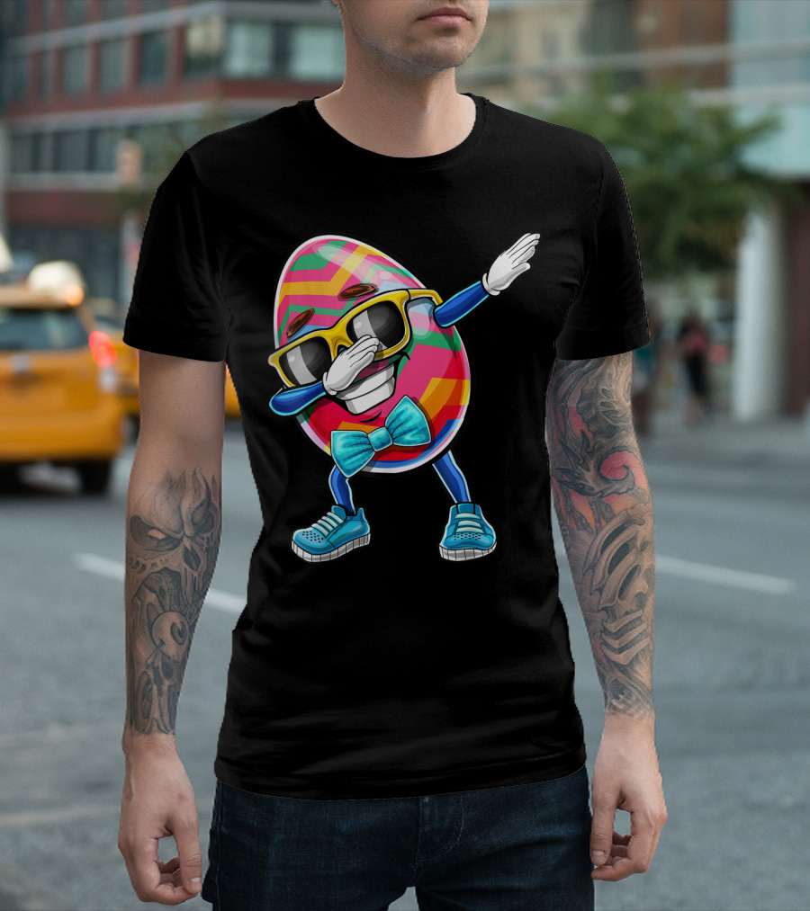 Dabbing Easter Egg with Sunglasses and Bowtie for Easter Sunday T-Shirt