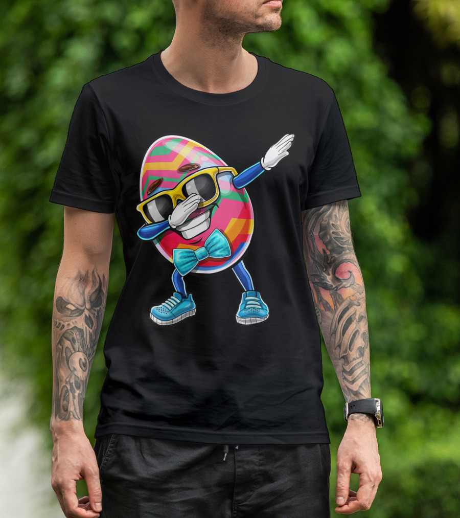 Dabbing Easter Egg With Sunglasses And Bowtie For Easter Sunday T-Shirt