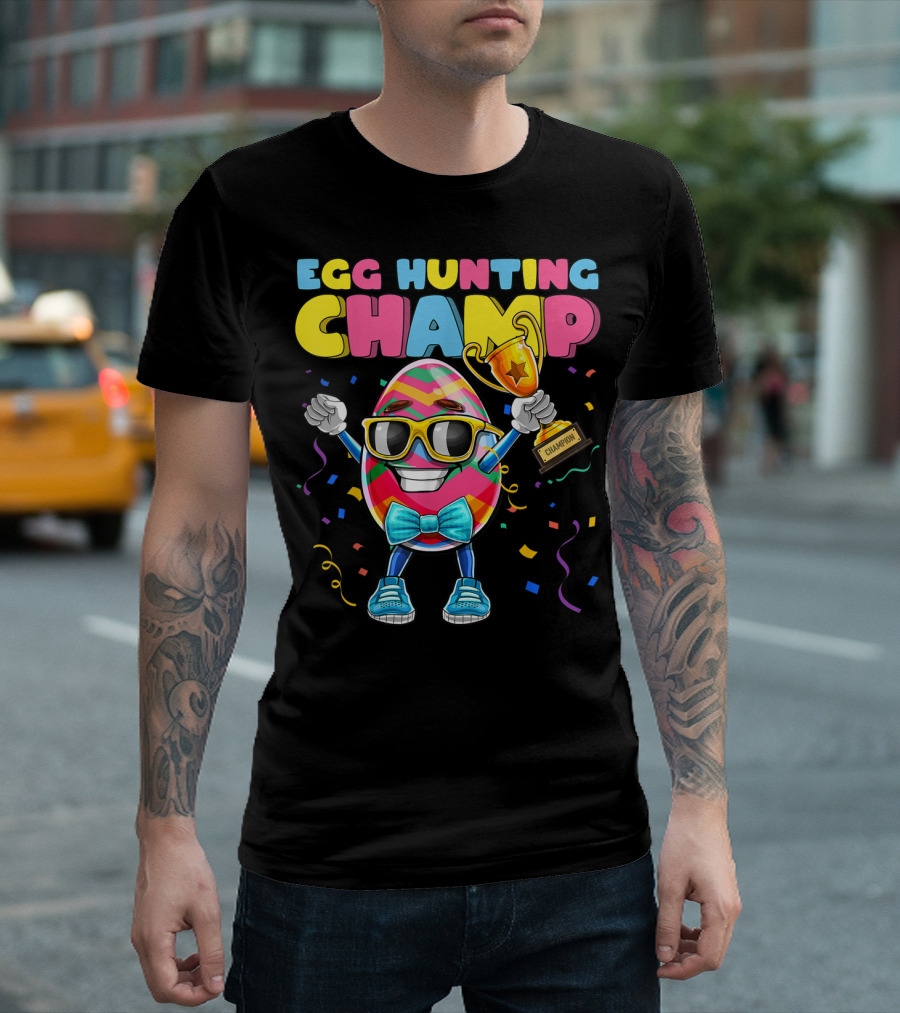 Egg Hunting Champ Easter Egg Champion Trophy Confetti T-Shirt