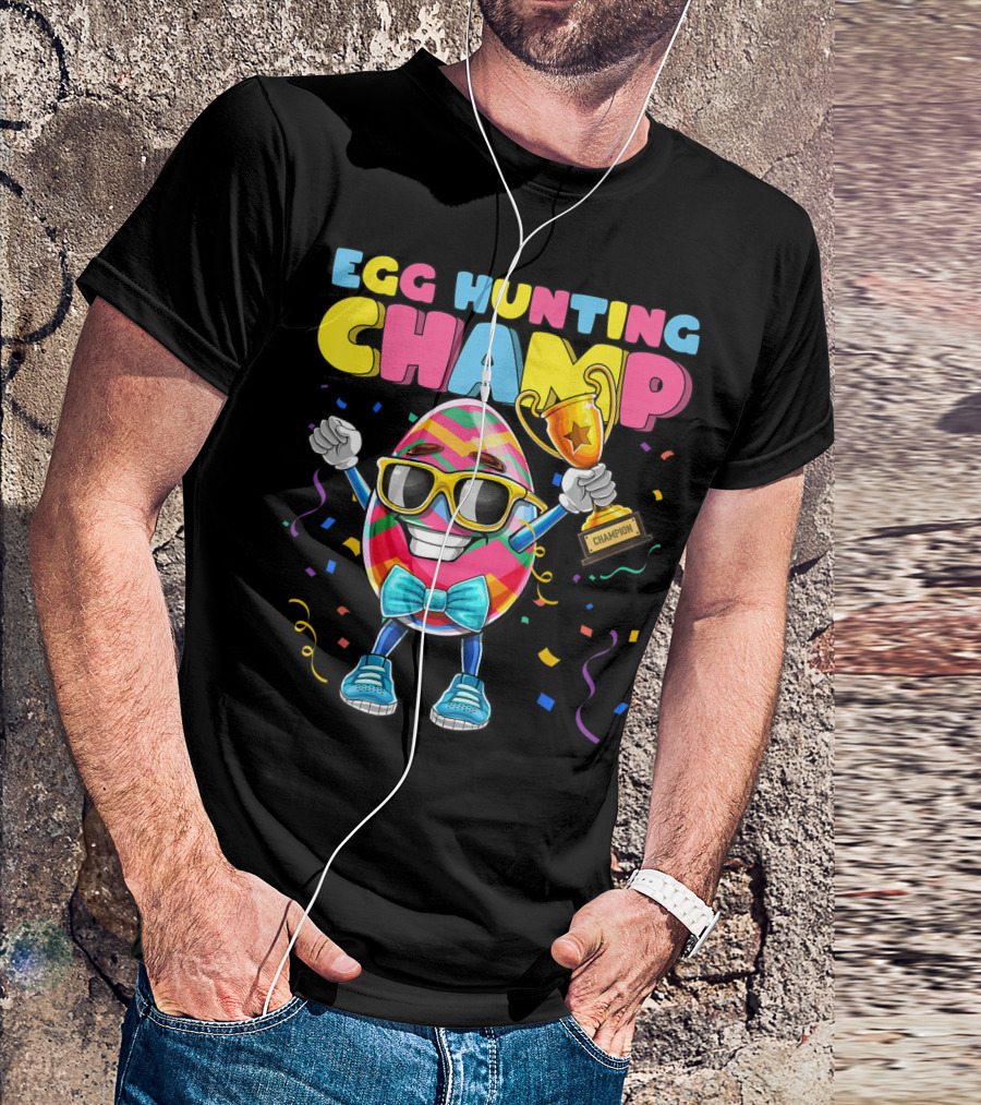 Egg Hunting Champ Easter Egg Champion Trophy Confetti T-Shirt