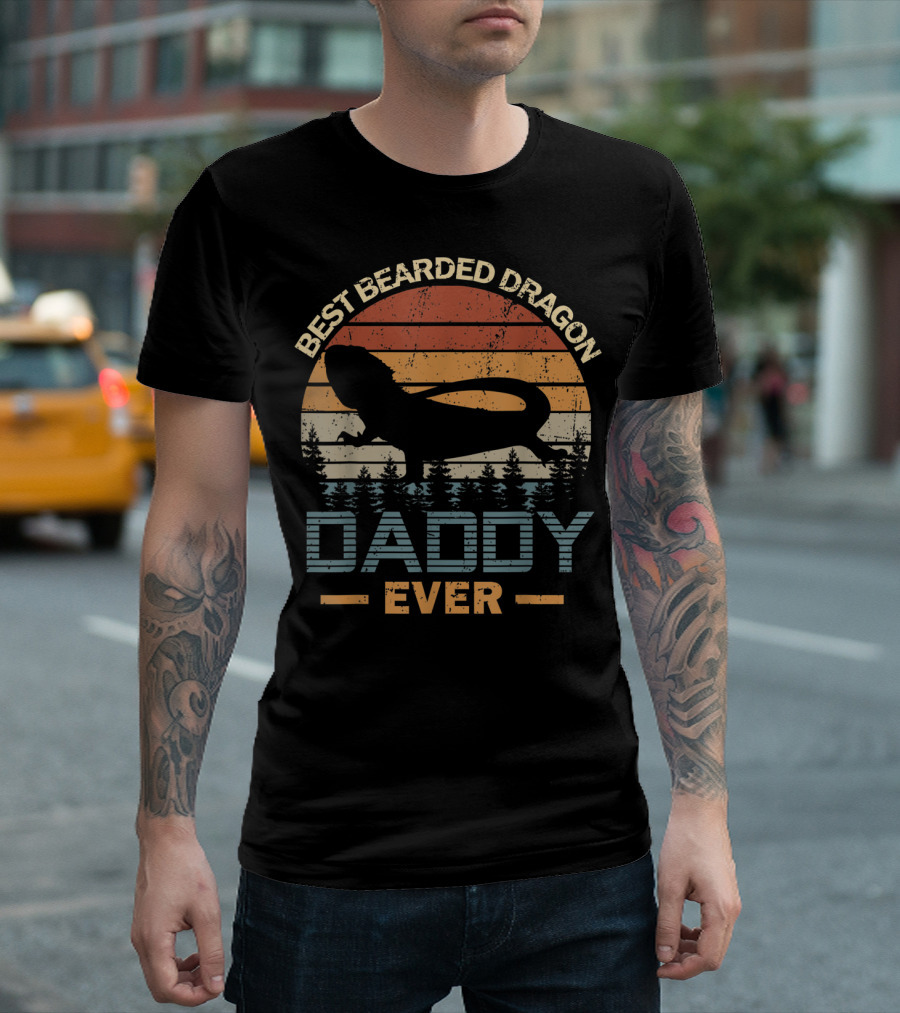 Best Bearded Dragon Daddy Ever Retro T-Shirt