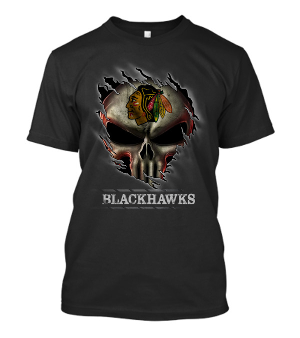 Skull Blackhawks Emblem T-Shirt
