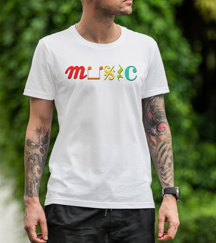 Music Life D2703 Creative Typography T-Shirt