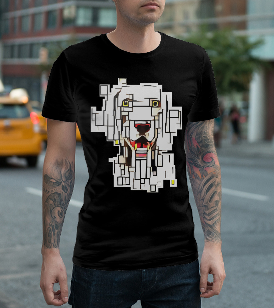 Squared Dog Abstract Geometric Canine T-Shirt
